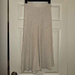 Cream linen midi skirt